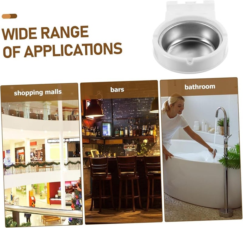 White Wall Mounted Cigar Ashtray Stand Smokeless Outdoor Size 13x10x3 5cm - Image 5